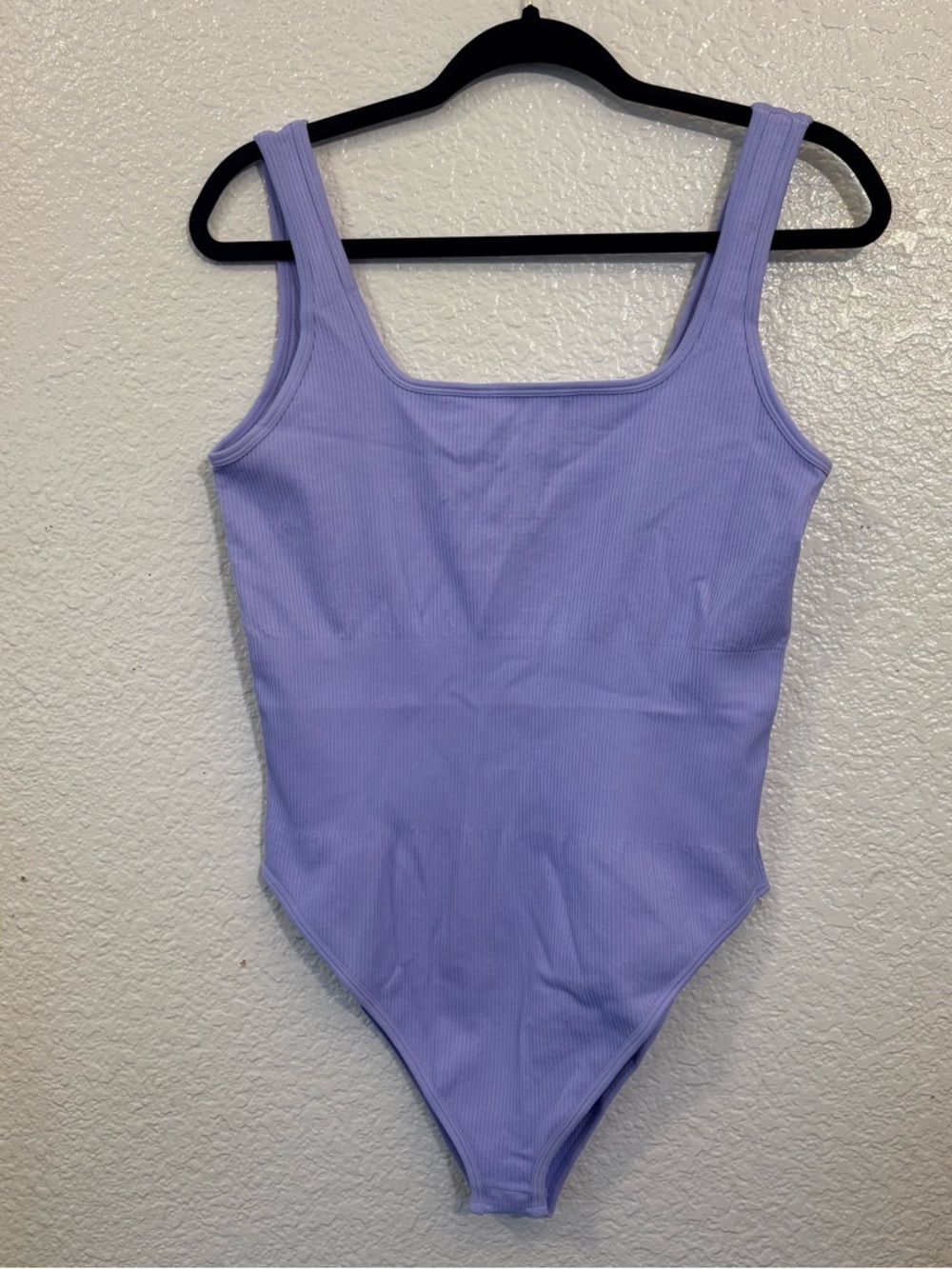 OQQ Ribbed Bodysuit Women‎ XXL Lavender One Piece Stretch Tank
